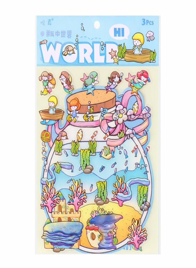 Palap TruGyft® DIY 3D House Stickers Pack of 4 with Tweezer - Cute Cartoon Scene Kits for Kids Dreamland-Crystal Paradise, Bottle World, Tree House, Secret Flower Room - Image 5